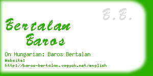 bertalan baros business card